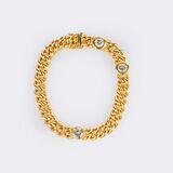 Curb-Chain Bracelet with Rare-White Diamonds - image 2