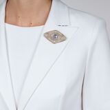 Filigrée Belle Époque Diamond Pearl Brooch with natural Ceylon Sapphire - image 2