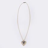 Heartshaped Sapphire Diamond Pendant on Necklace - image 2