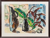 Heliconia and brown jug - image 2