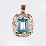 Aquamarine Diamond Pendant - image 1
