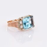 Aquamarine Diamond Ring - image 2
