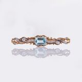 Aquamarine Diamond Brooch - image 1