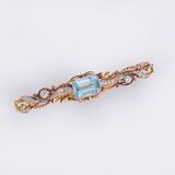 Aquamarine Diamond Brooch - image 2