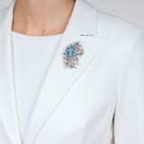 Splendid Aquamarine Tanzanite Brooch - image 2