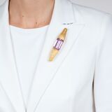 Large, fine coloured Kunzit Brooch - image 3