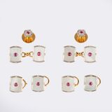 Set of elegant Ruby Mother-of-Pearl Cufflinks