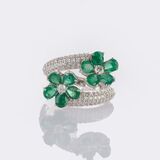 Smaragd Brillant Blütenring 'Fleur verte' - Bild 2