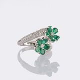Smaragd Brillant Blütenring 'Fleur verte' - Bild 3