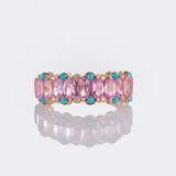 Pink Sapphire Ring with Turquoise - image 1