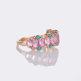 Pink Sapphire Ring with Turquoise - image 2