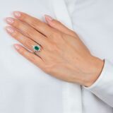 Feiner Vivid Green Smaragd Ring mit Diamant-Besatz - Bild 4