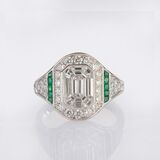 Diamond Emerald Ring - image 1