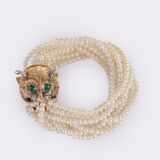 Pearl Bracelet with Animal Head 'Big Cat' - image 1