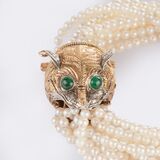 Pearl Bracelet with Animal Head 'Big Cat' - image 2