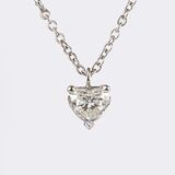Petite Diamond Necklace with Solitaire Heart Diamond - image 1