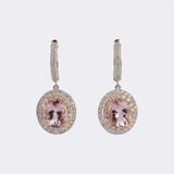Pair of Morganite Diamond Earrings - image 1