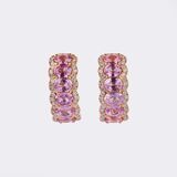 Pair Pink Sapphire Diamond Creoles