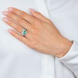 Feiner Smaragd Brillant Ring in Herzform - Bild 4