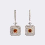 Pair of Fancy Diamond Earrings - image 1