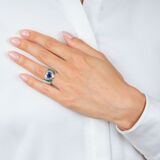 Diamant Smaragd Bandring mit Saphir im Herzschliff - Bild 3