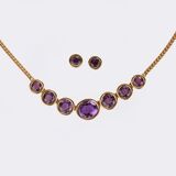 Amethyst Necklace with Pair of Earstuds - image 1