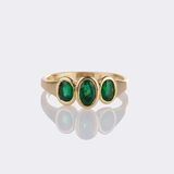 Smaragd-Schmuckset: Kette, Brosche, Ring und Paar Ohrstecker - Bild 3