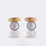 Pair of Mother-of-Pearl Cufflinks in Knob Design
