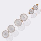 Pair of Cufflinks and 2 Tailcoat Buttons with Mother-of-Pearl and Diamonds
