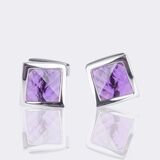 Pair of modern Amethyst Cufflinks 'Wave Twisted'