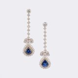 Pair of Sapphire-Diamond Earrings - image 1