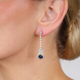 Pair of Sapphire-Diamond Earrings - image 2