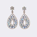 Pair of Moonstone Diamond Earrings - image 1