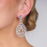 Pair of Moonstone Diamond Earrings - image 2