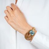 Rare Gold Bracelet with Aquamarin on Loop Clasp - image 3