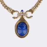 Gold Panzercollier mit Lapislazuli Skarabäus - Bild 2