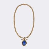 Gold Panzercollier mit Lapislazuli Skarabäus - Bild 3
