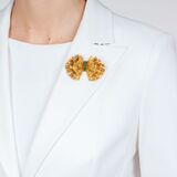 Vintage Emerald Brooch 'Bow' - image 2