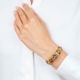 'Parentesi' Cuff Bangle Bracelet with Pink Tourmalines, Peridots and Amethysts - image 3