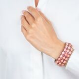 Colourfine Coral Ruby Bangle Bracelet with Diamonds - image 3