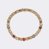 'Parentesi' Gold Necklace with Multicolor Precious Gemstones - image 1