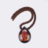 High-Carat 'Madeira' Citrine Pendant an Silk Cord - image 1