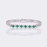 Smaragd Armband mit Brillanten-Besatz - Bild 1