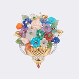 Multi-Color Gemstone Brooch 'Floral-Bouquet' - image 1