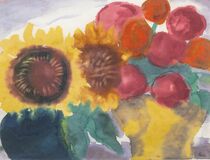 Stillleben mit Sonnenblumen und Pfingstrosen - Bild 1