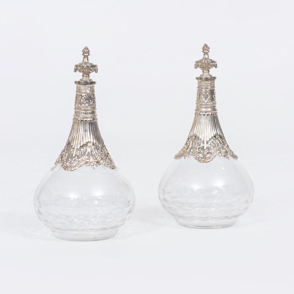 A Pair of Small Vinegar and Oil Carafes