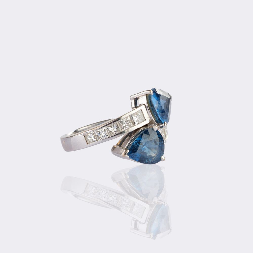 Sapphire Diamond Ring 'Moi-et-Toi' - image 2