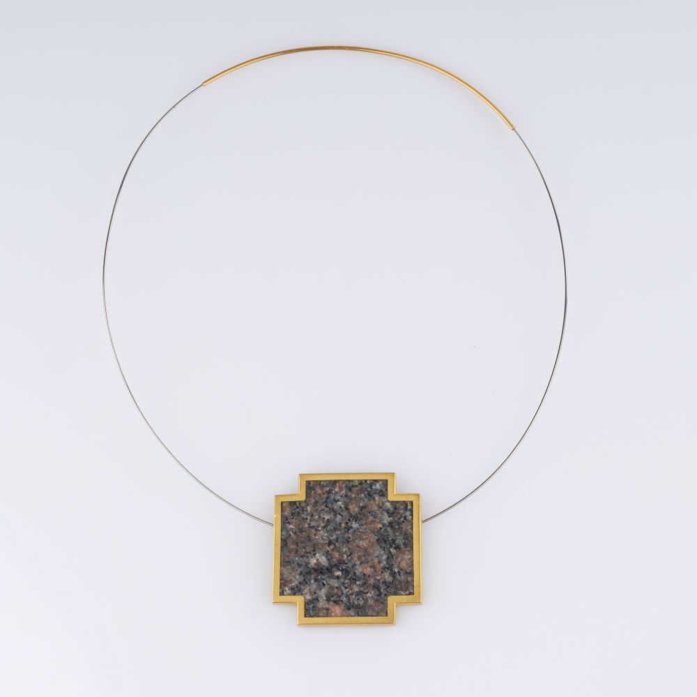 Granite Cross Pendant on Choker