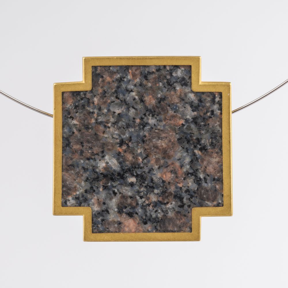 Granite Cross Pendant on Choker - image 2