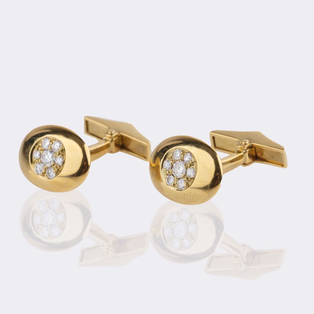 Pair of Cufflinks with Diamonds - image 2